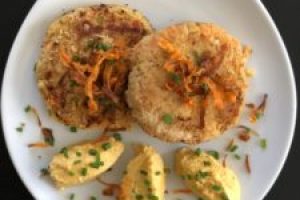 Chickpea Carrot Patties with Carrot Coconut Cream