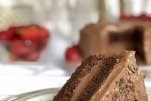 Chocolate Cake with Chocolate Mousse Filling and Fudgy Frosting