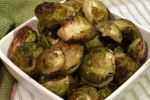 Maple and Garlic Brussels Sprouts