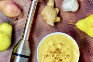 Acorn Squash Soup with Pears and Ginger