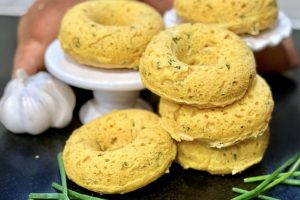 Garlic and Chive Sweet Potato Donuts