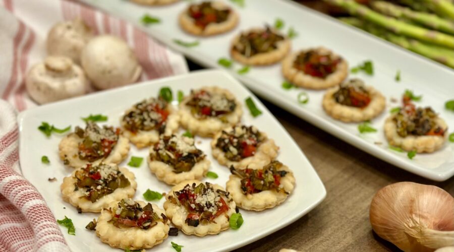 Mushroom, Asparagus and Red Pepper Stuffed Puff Pastry